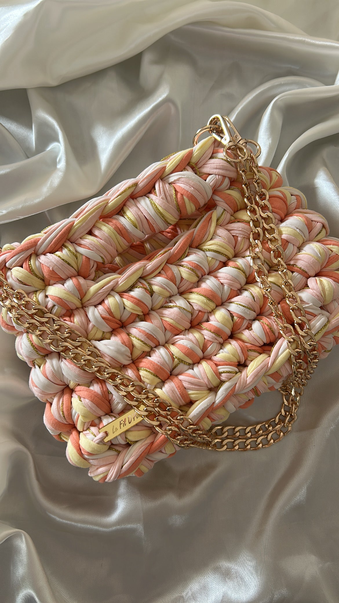 Sac AIMER - Blanc Cassé, Rose Claire, Jaune Pastel, Corail Foncé