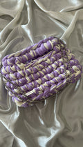 Sac AIMER - Violet Claire, Jaune Pastel, Fil Argenté