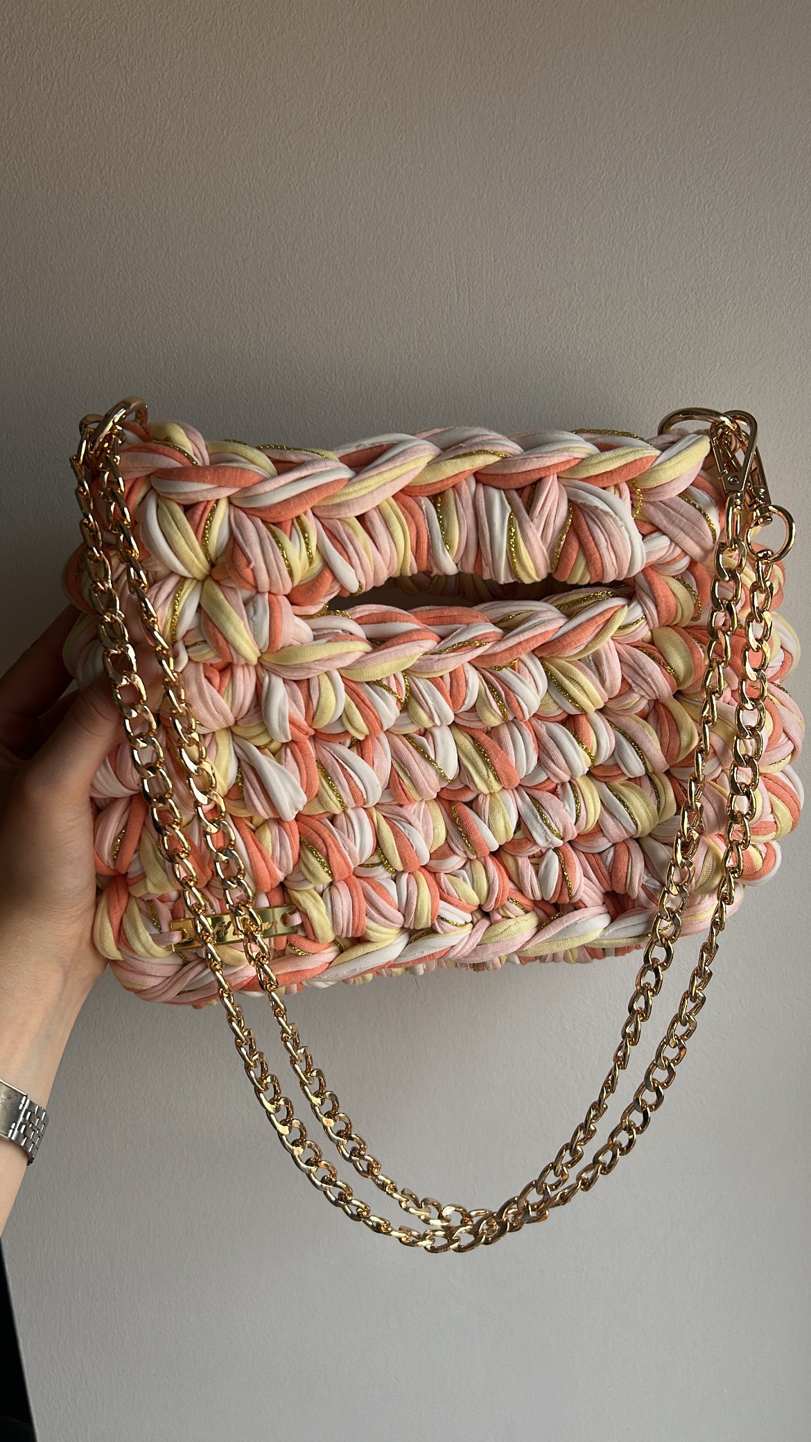 Sac AIMER - Blanc Cassé, Rose Claire, Jaune Pastel, Corail Foncé