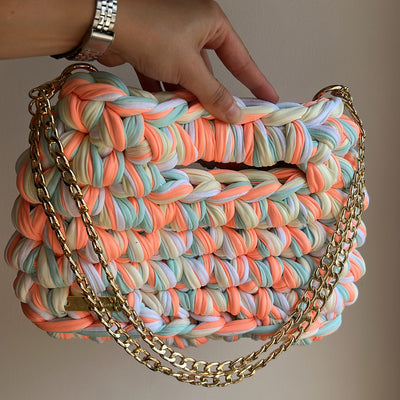 Sac AIMER - Turquoise, Corail, Blanc et Jaune Pastel