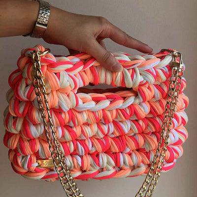 Sac AIMER - Corail, Blanc, Jaune Pastel, Rose Petant