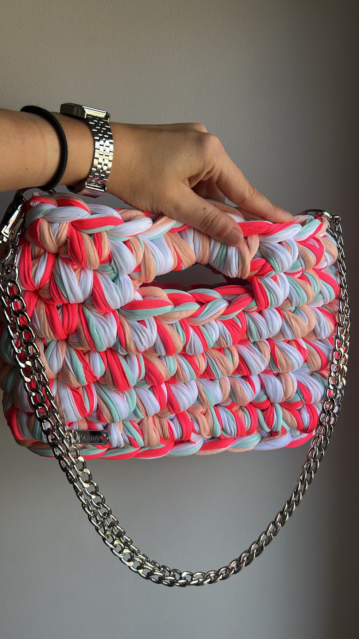 Sac AIMER - Saumon, Turquoise, Rose Fluo, Blanc
