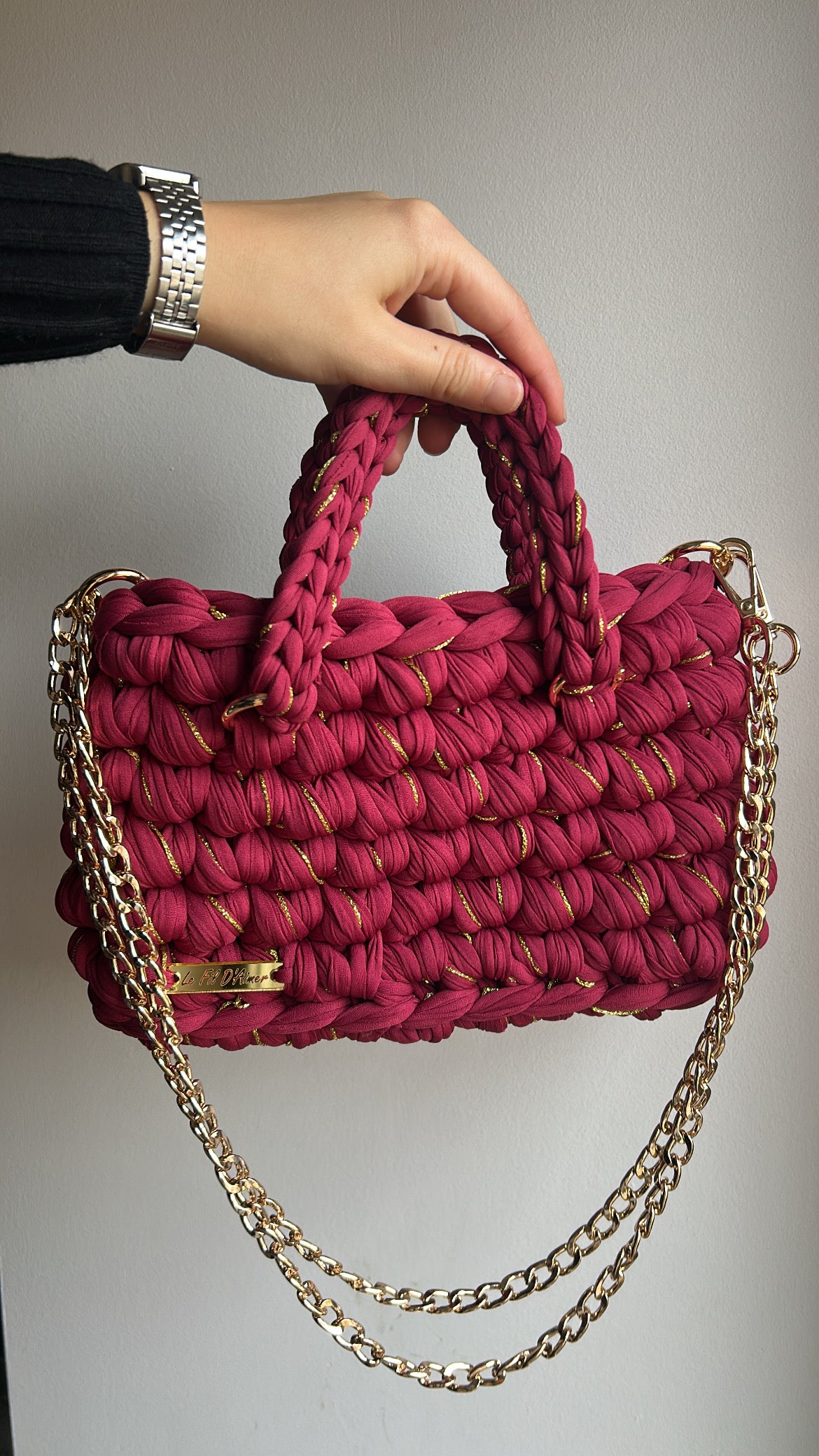 Sac EMIRA - Bordeaux et Fil Doré