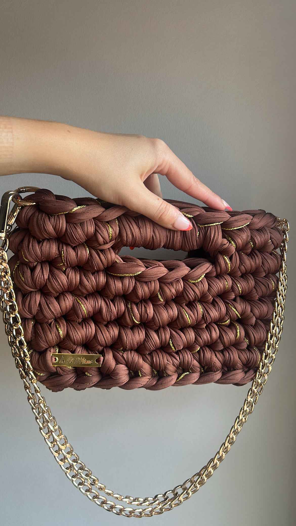 Sac AIMER - Marron et Fil Doré