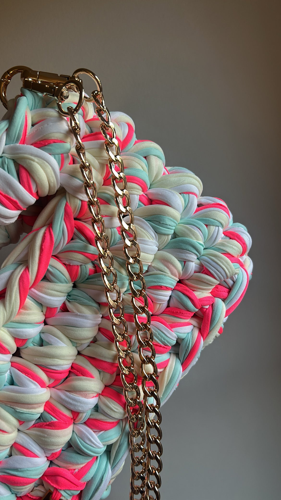 Sac AIMER - Turquoise, Blanc, Jaune Pastel, Rose Petant