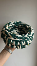 Panier IMERA- Vert Sapin, Blanc Cassé, Fil Doré