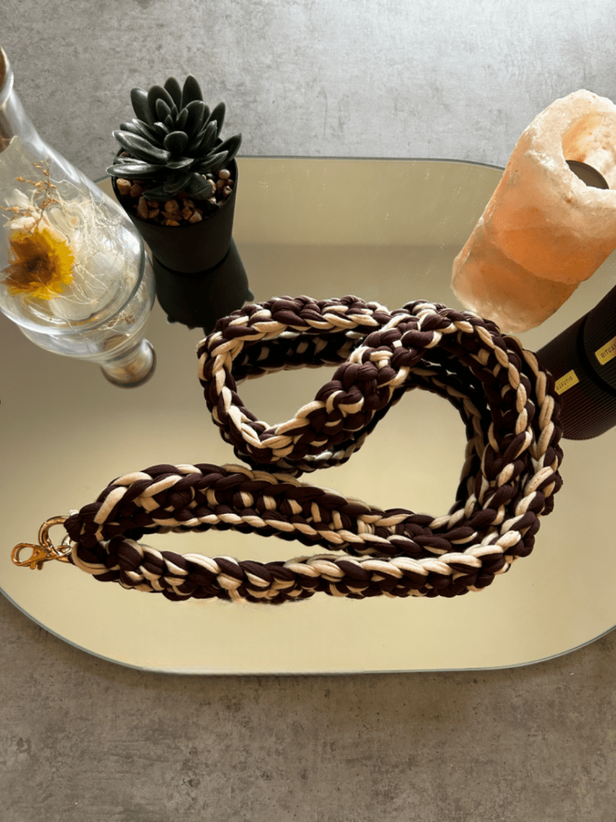 Cordon Crochet téléphone / porte - clés – Marron & beige - Le Fil D aimerCordon