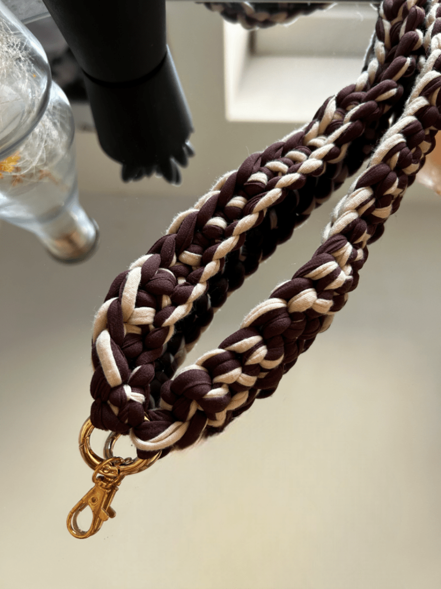 Cordon Crochet téléphone / porte - clés – Marron & beige - Le Fil D aimerCordon