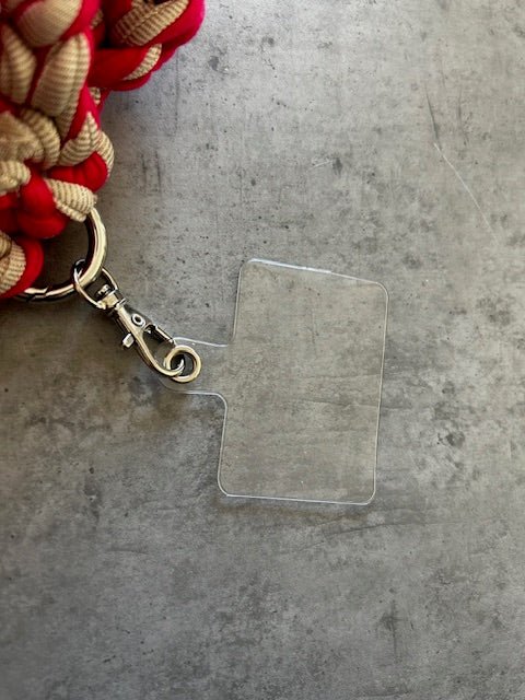 Cordon téléphone / porte - clés crochet – Fuchsia & beige brillant - Le Fil D aimerCordon