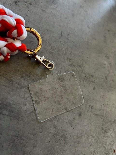 Cordon téléphone / porte - clés crochet - Orange & Blanc - Le Fil D aimerCordon