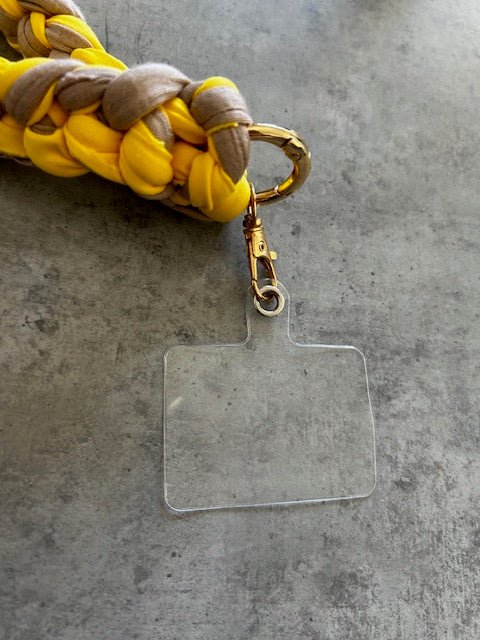 Cordon téléphone / porte - clés – Jaune et gris - Le Fil D aimerCordon