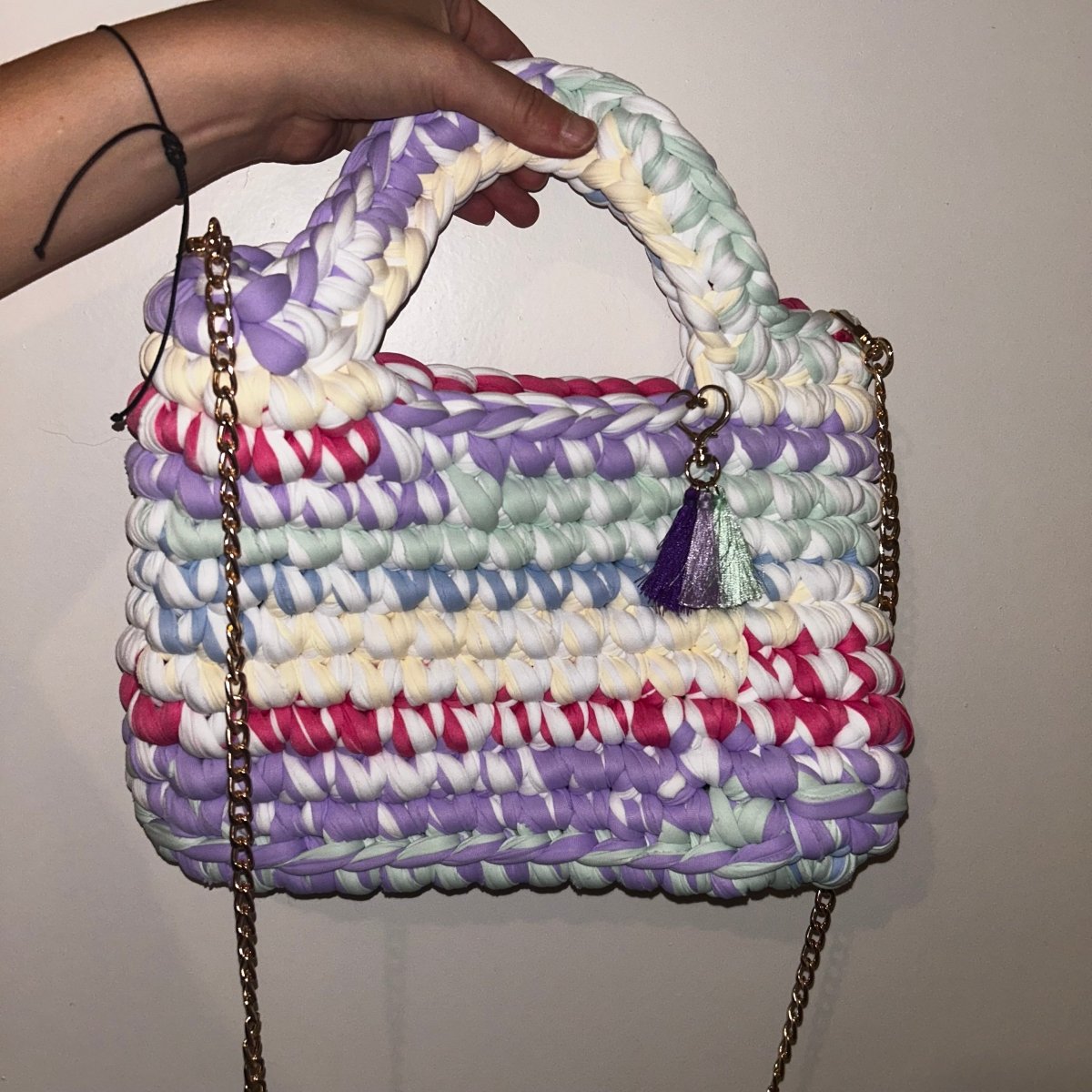 Vue de Face Sac AIMER - Le Fil D aimer sac artisanal au crochet