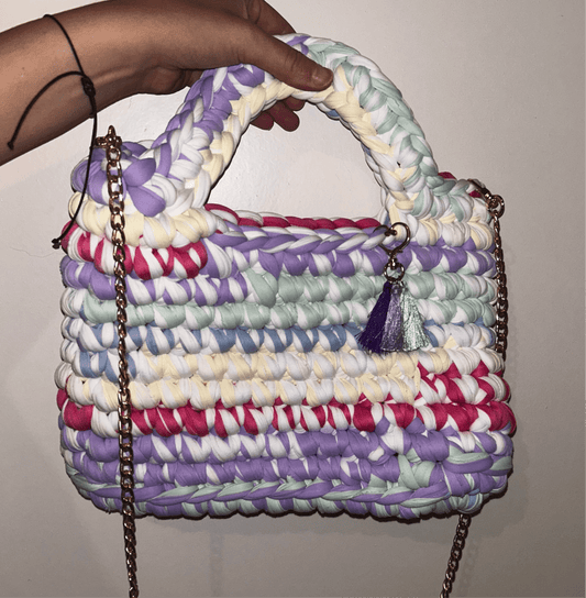 Sac AIMER multicolore au crochet fait main - Le Fil D aimer