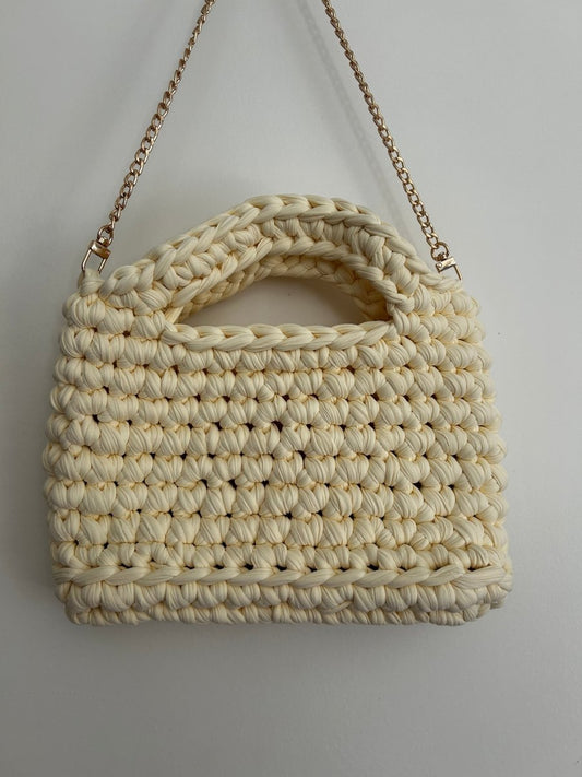 Sac Aimer beige crocheté à la main