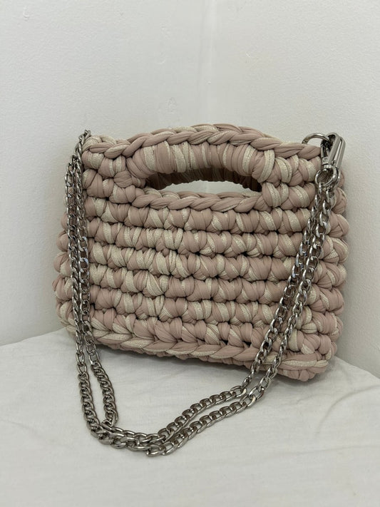Sac Aimer artisanal au crochet beige brillant - Elégant et tendance - Le Fil D aimer