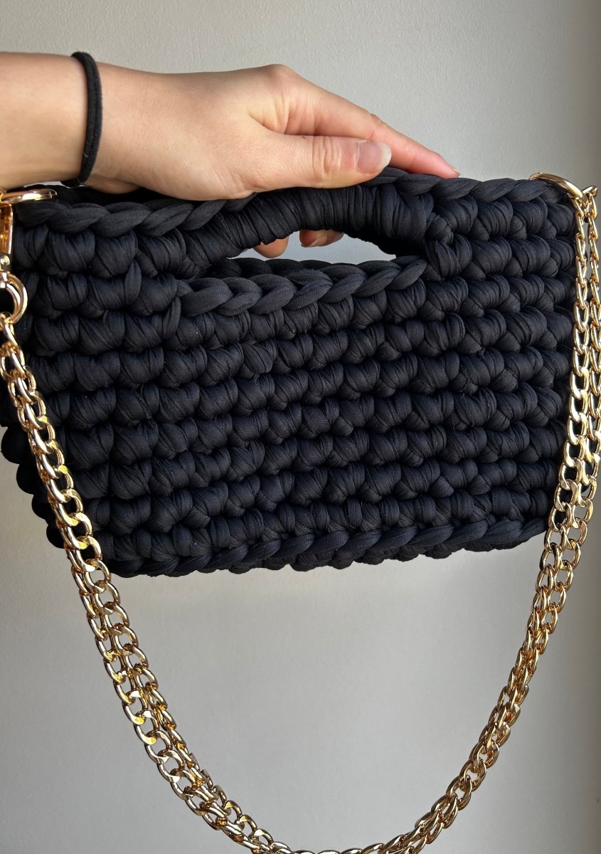 Sac AIMER - Noir Doré - Le Fil D'Aimer sac au crochet 