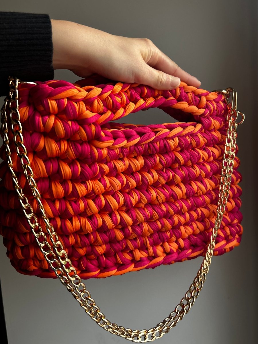 Sac AIMER - Orange & Cherry - Le Fil D'Aimer sac pour l'ete sac artisanal 