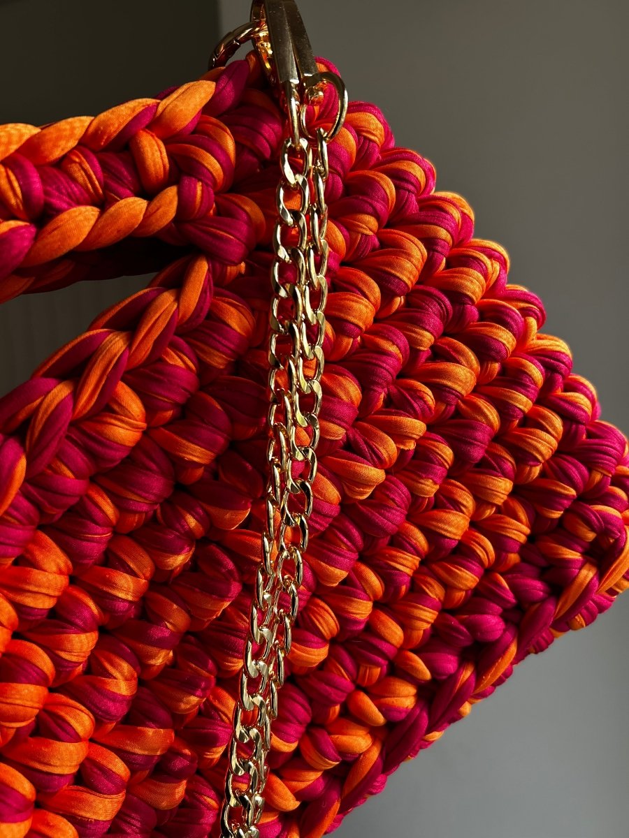 Sac AIMER - Orange & Cherry - Le Fil D'Aimer sac au crochet pour l'ete 