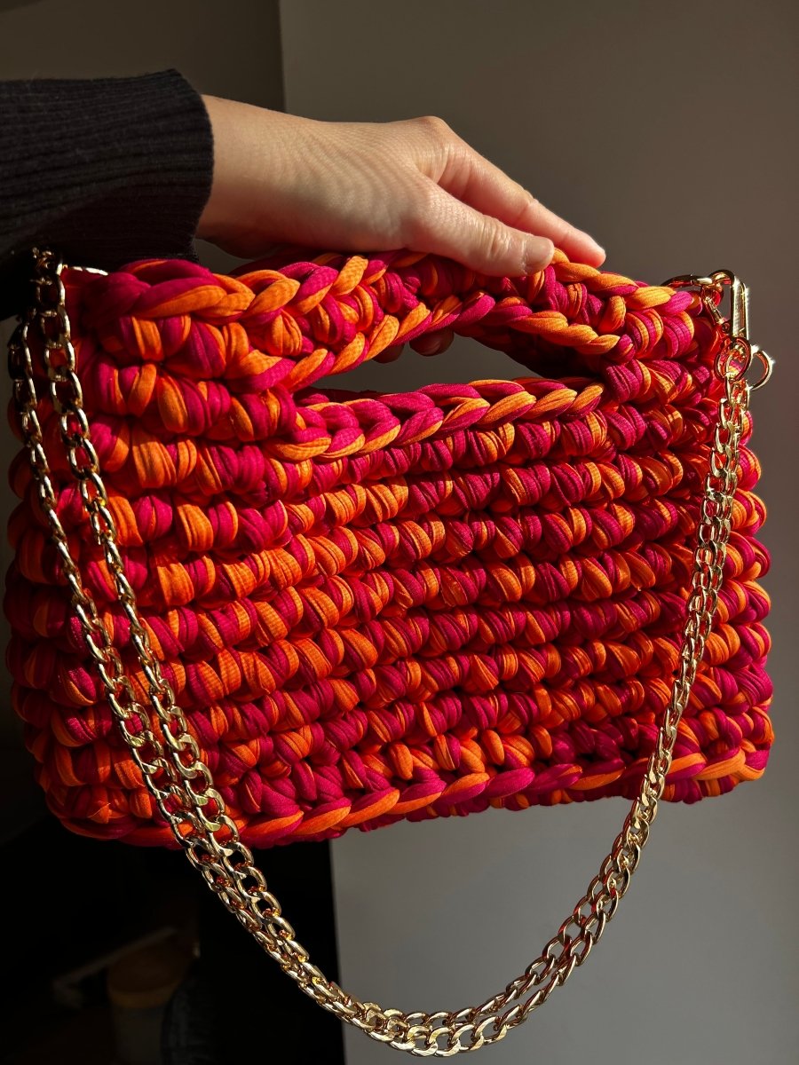 Sac AIMER - Orange & Cherry - Le Fil D'Aimer sac au crochet artisanal pour l'ete 