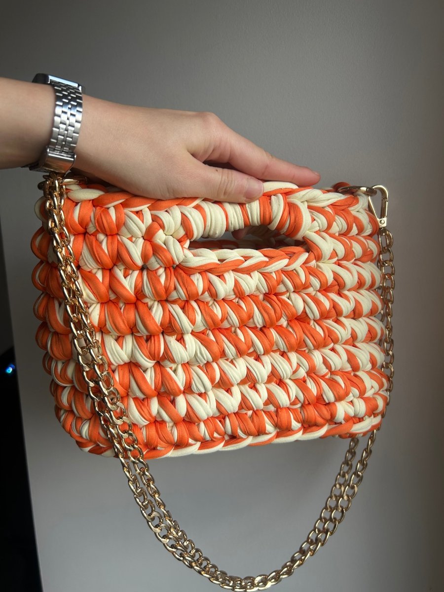 Sac AIMER - Orange et Jaune - Le Fil D'Aimer sac artisanal fais a la main 
