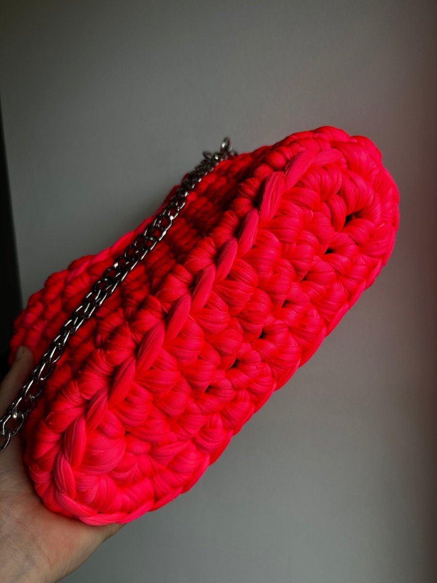 Sac AIMER - Rose Fluo - Le Fil D'Aimer sac artisanal au crochet 