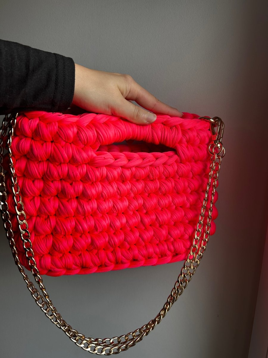 Sac AIMER - Rose Fluo - Le Fil D'Aimer sac au crochet pour l'été 