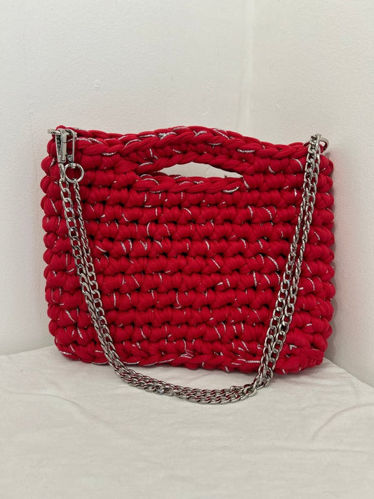 Sac Aimer – Sac à main rouge au crochet avec reflets argentés scintillants - Le Fil D aimerSac aimer