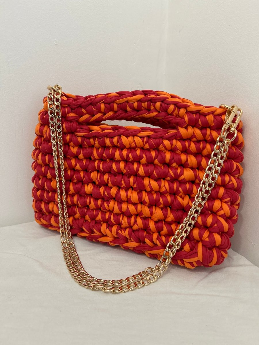 Sac Artisanale Crochet Orange Fuchsia – Style Chic et Moderne - Le Fil D aimer