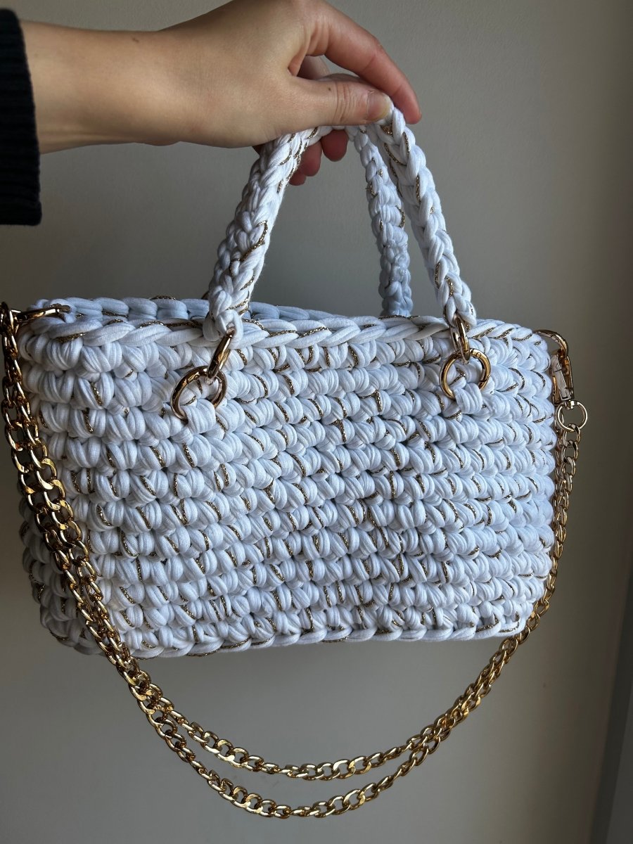 Sac EMIRA - Blanc et Fil doré - Le Fil D'Aimer