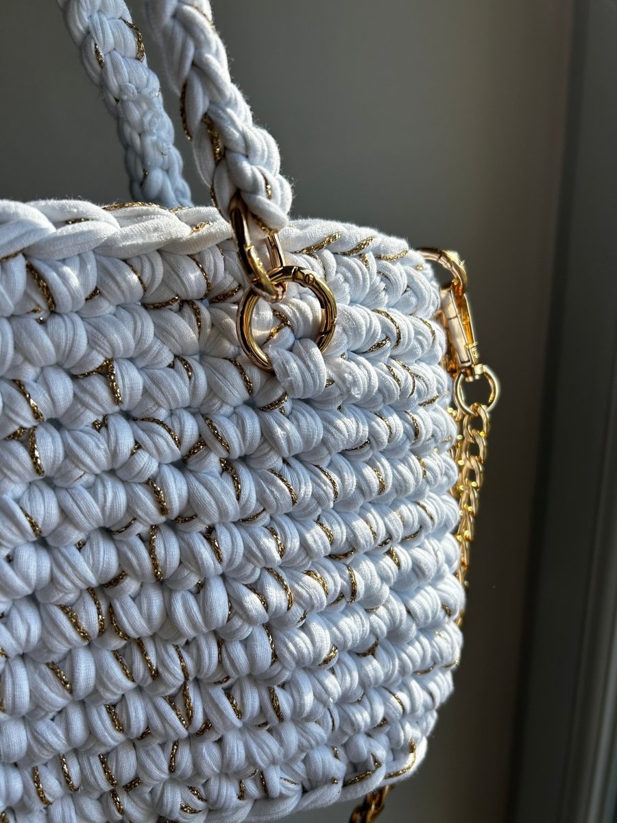 Sac EMIRA - Blanc et Fil doré - Le Fil D'Aimer