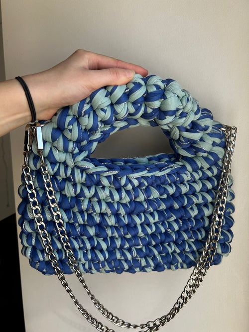 Sac MIERA - Bleu et Argenté - Le Fil D aimer sac au crochet 