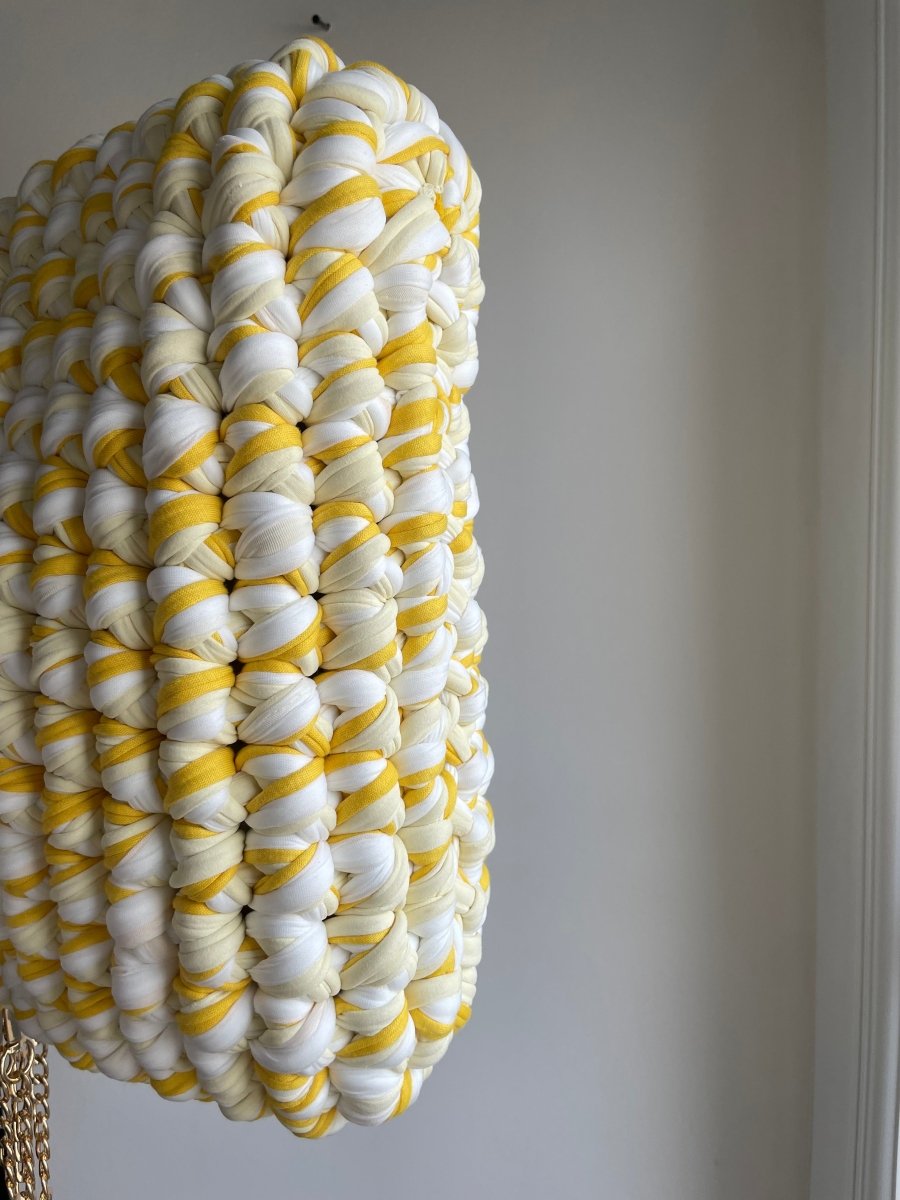 Sac MIERA - Jaune pastel et blanc - Le Fil D aimer