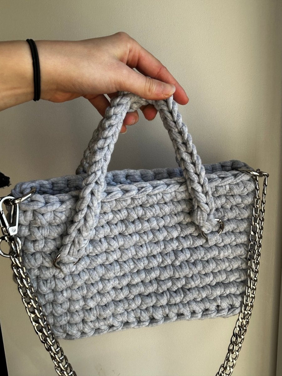 Sac EMIRA crochet  - Gris - Le Fil D aimer